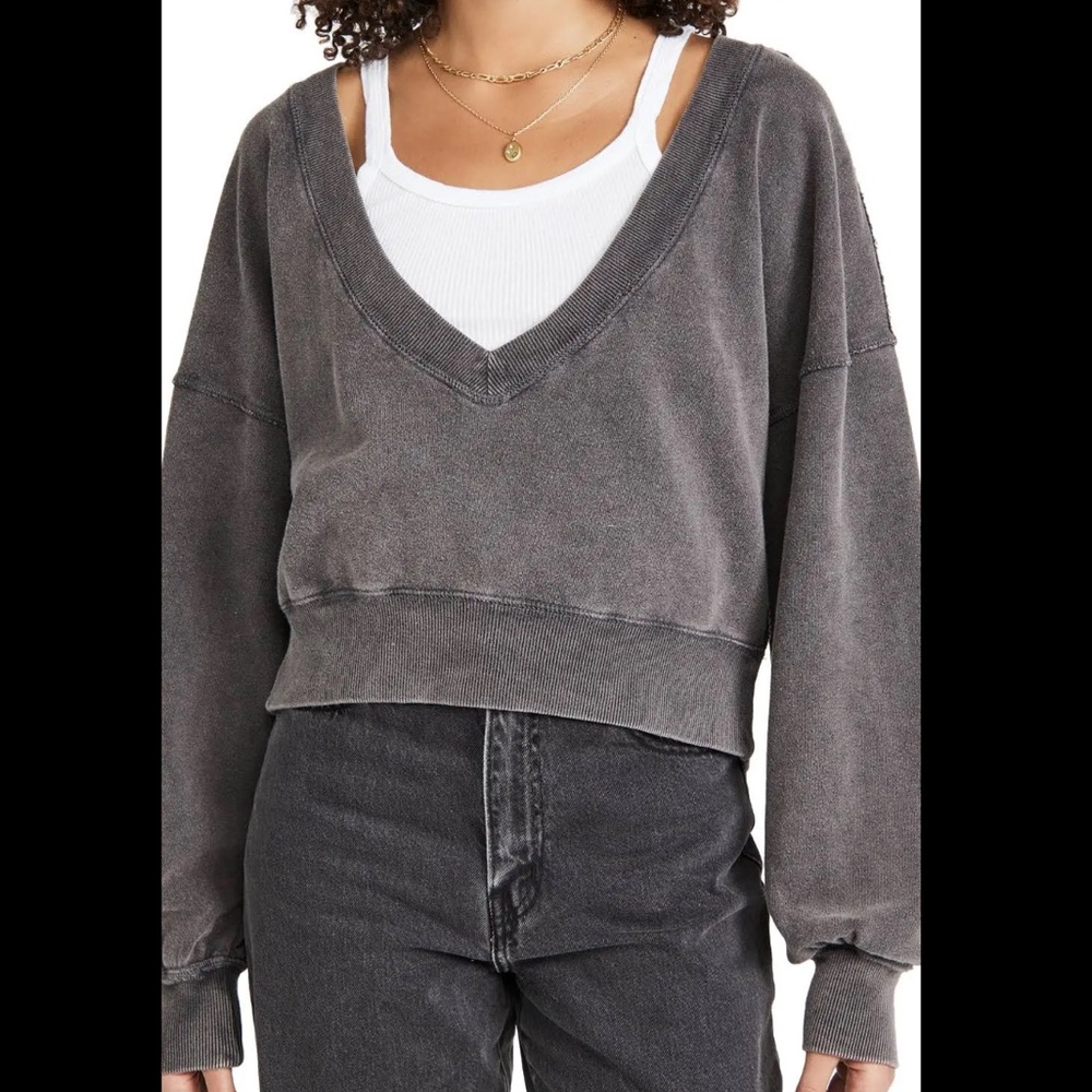 Free People Dark Gray Sweatshirt - Picture 5 of 12